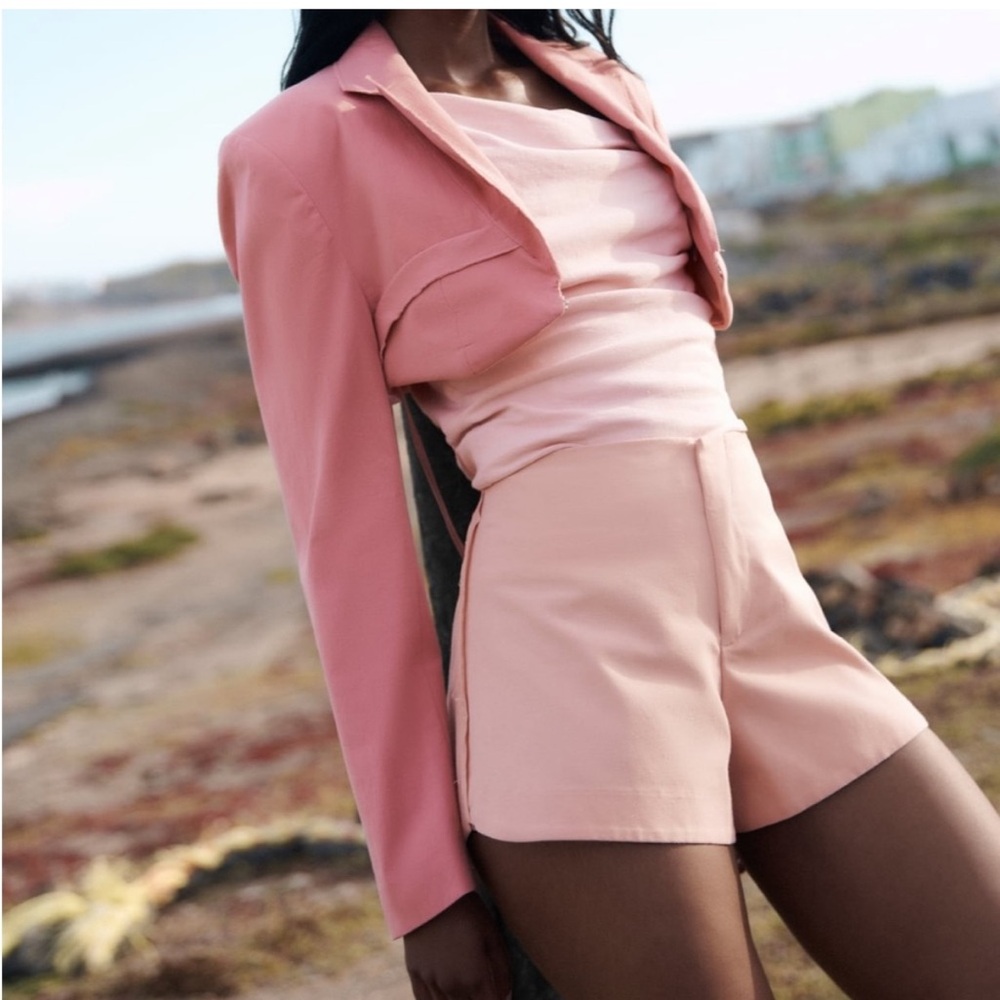 Zara Pink High Waist Women Shorts